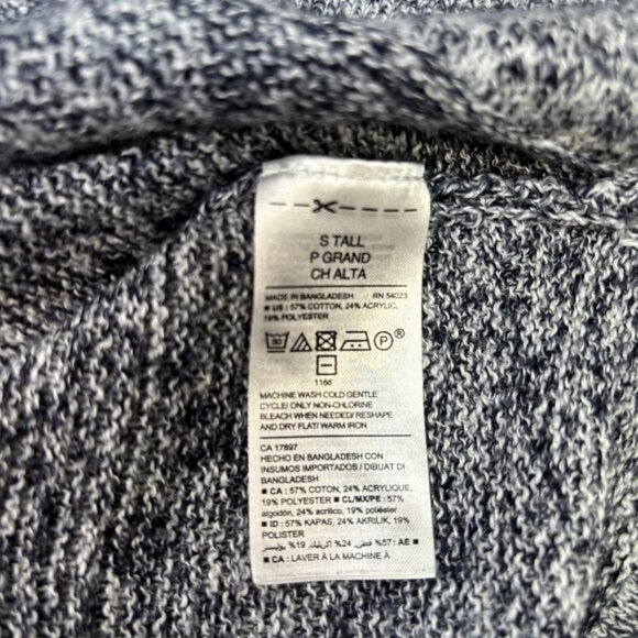 Old Navy Sweater Small Tall Blue Mock Neck Long Sleeve Pullover Cotton Blend - Picture 11 of 11